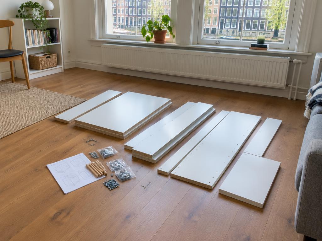 Boekenkast in elkaar zetten